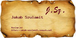 Jakab Szulamit névjegykártya